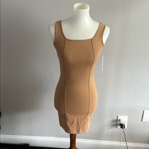 Wild Fable Tan Chemise with Square Neckline